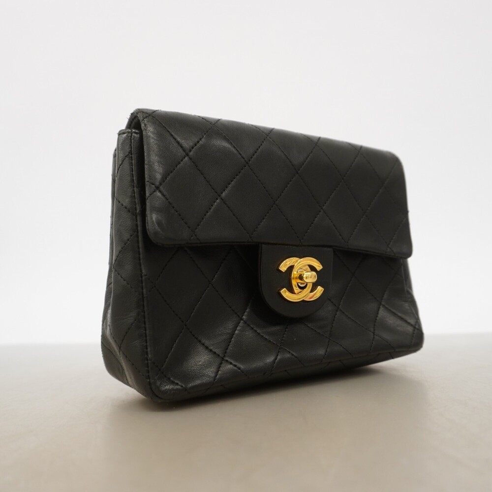 Chanel Matelassé Chain Shoulder Bag, Lambskin, Black, Women's - Picture 2 of 10